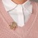 Brooch "Pearl Wreath" with a bow, brown color in gold