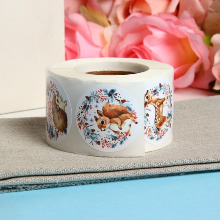 Stickers in the roll "Beast", 500 pcs, 3.8 x 3.8 cm-3