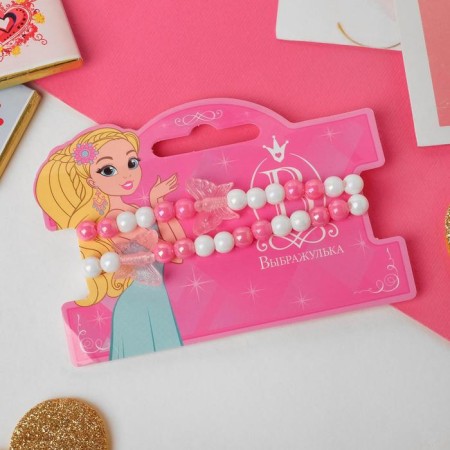 Bracelet Children's "chosen" butterflies, white-pink color-2