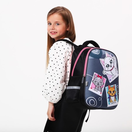 Frame backpack Calligrata, 39x30x14 cm, "kittens", for a girl-7