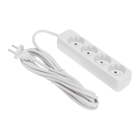 Extension cord Standard 4 nests, 5m, 2x1.0mm², b/s, white rexant-1