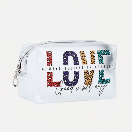 Cosmetic bag with zipper, matte color/multi -colored