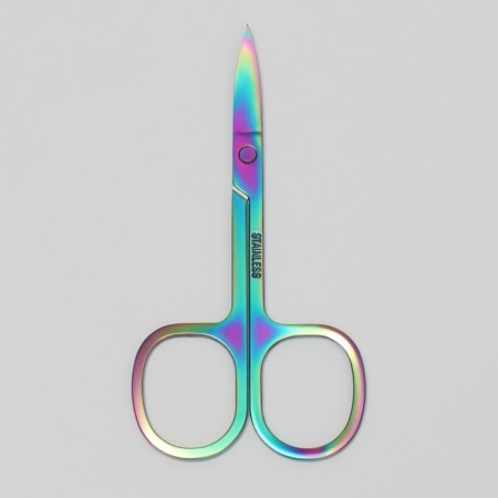 Scissors manicure, bent, wide, 9 cm, chameleon color-1