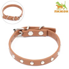Clopanese collar made of artificial leather, 30.5 x 1 cm, mix of flowers