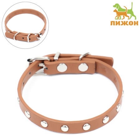 Clopanese collar made of artificial leather, 30.5 x 1 cm, mix of flowers