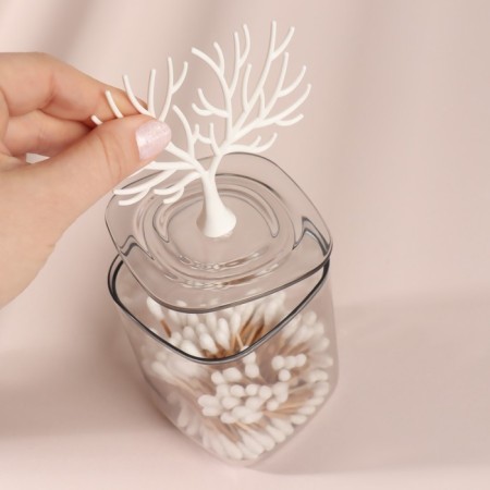 Organizer for storage "Wood", with a lid, 9 × 10.8/20 cm, in a cardboard box, the color is transparent/white-6