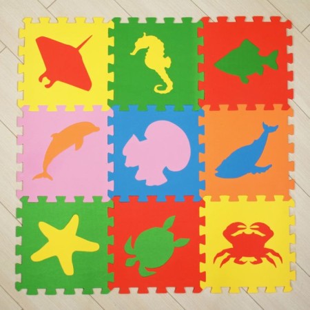 Soft floor "sea animals", universal, 33 × 33 cm