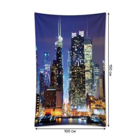 Decorative panel with photo printing "Bright lights of the night city", vertical, size 100x150 cm-1