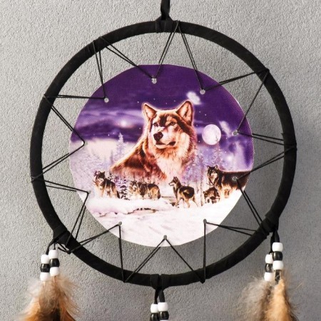 Dreams 2 "A flock of wolves in the snow" Circle d = 20 cm-1