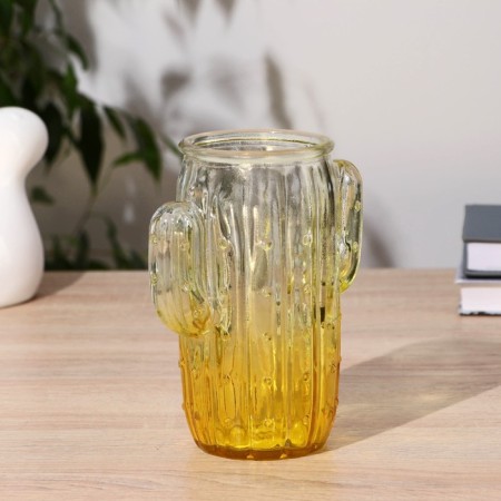 Vase Glass "Cactus" 16 cm, mix-1