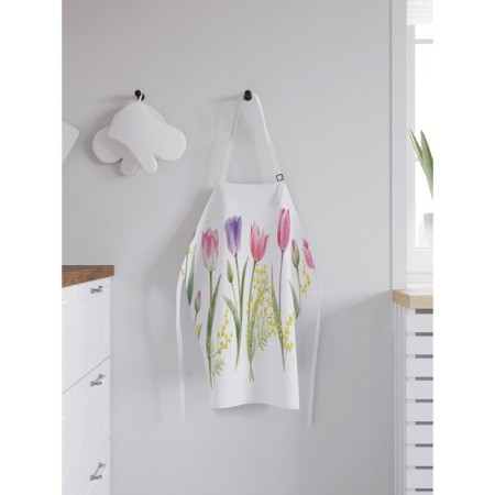 Apron kitchen with a photo print "Flowers of spring", adjustable, size OS-1