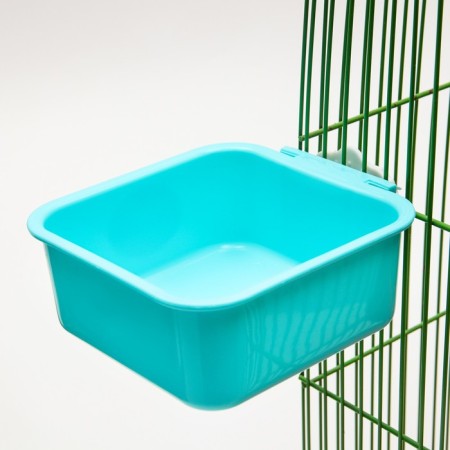 A bowl with a mount on a cage, 15 x 12 x 5 cm, blue-3