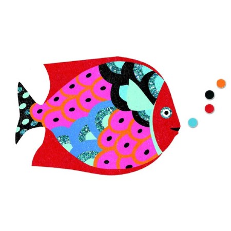 Picture with sand "Rainbow fish" 11 flowers of sand-3