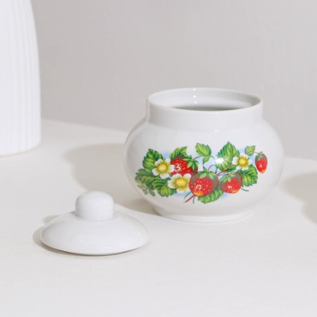 Tea Service "Flowering Strawberries", 14 objects: kettle, sugar tower, 6 tea pairs, porcelain-4