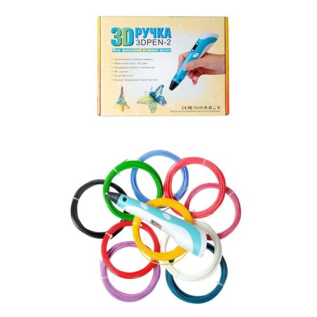 Set 3d pen with a blue display + ABS ABS 10 colors, 10 meters