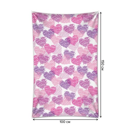 Decorative panel with photo printing "small hearts", vertical, size 100x150 cm-1