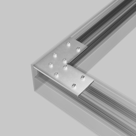 Corner connector for the Gravity overhead busbar, 80x80x3 mm, silver-4