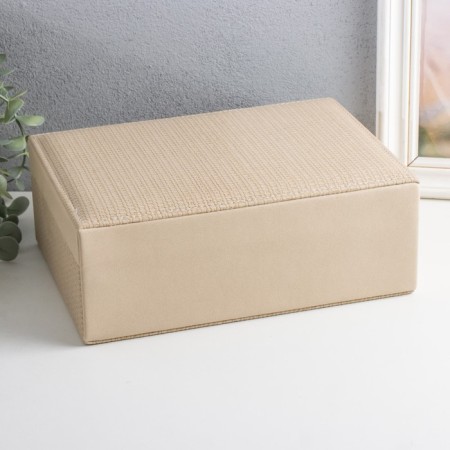 Casket to the leatherette for jewelry "Case. Texture" beige 24x17.5x9.5 cm-3