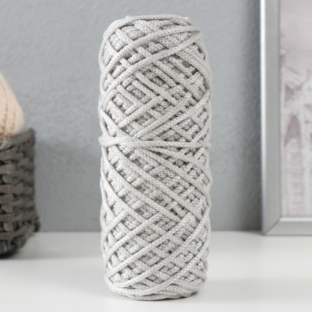 Knitting cord 35% cotton, 65% polypropylene 3 mm 85m/160 ± 10 g (gray/white)