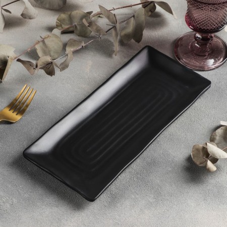 The Black East dish, 26 × 11.3 × 1.5 cm, black color-1