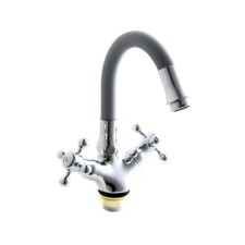 Kitchen mixer Fashun A4419-B7267, two-wound, flexible spout, zinc, gray
