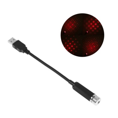 Starry sky projector to the car interior from USB, starry sky, red