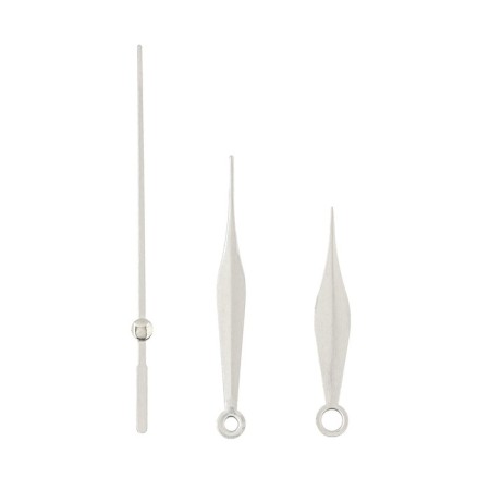 A set of 3 arrows for hours 58/72/77 mm, packing 10 pcs, silver