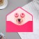 Money envelope "On Birthday!" Cutting, embossing, raspberry background, 9.3x19 cm