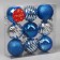 Set of balls plastic D-5.5 cm, 9 pcs "midnight" strips, blue silver