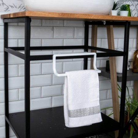 Hanger for towels, plastic, 22.5x6x9 cm, white color