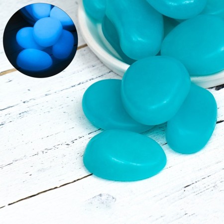 Decorative stones for the aquarium, luminous, 45 mm, 200 g, turquoise