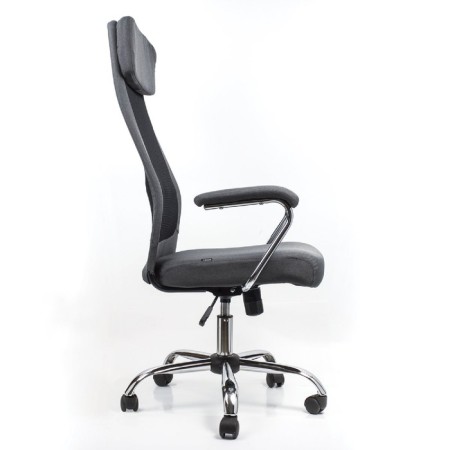 Office armchair Brabix "Flight ex-540", chrome, fabric, mesh, gray-1