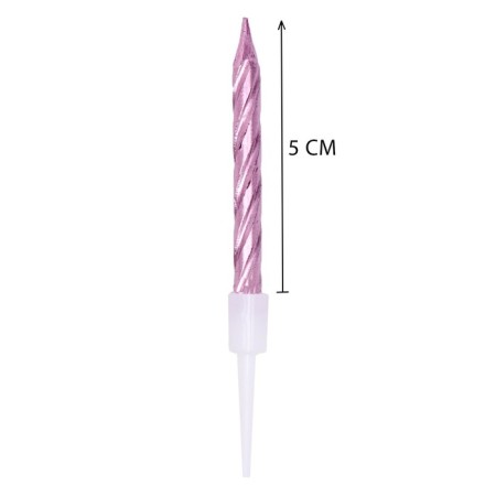 Set of candles in the cake "Spiral", 200pcs, 5 cm, pink gold-5