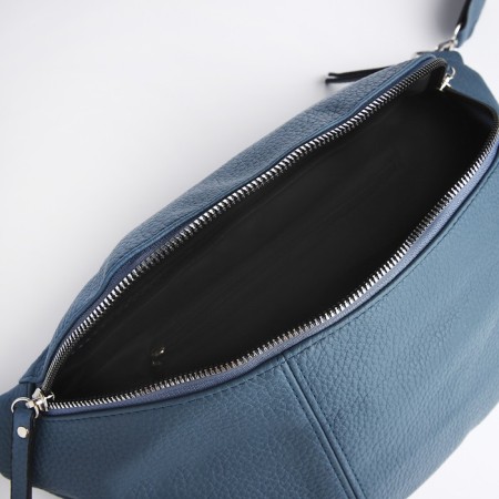 Bag Cross-Bodi with a zipper, blue color-4