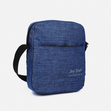Set of a youth backpack on a zipper of textiles with USB, bag, cosmetic bag, blue color-7