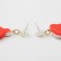 New Year! Earrings "New Year" hat star, mittens, white-red color in gold