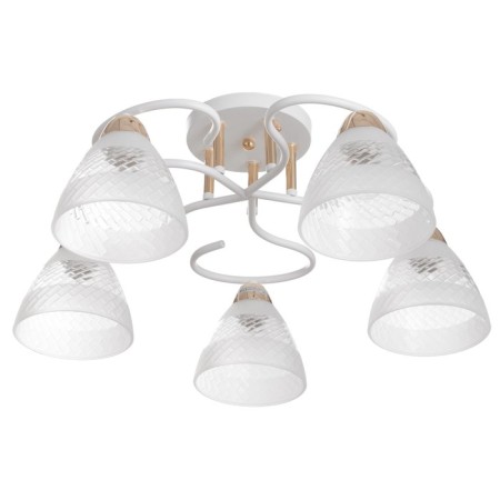 Linda chandelier 5x60W E27 white, gold 55x55x23cm