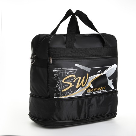 Road bag with lightning, with an increase, external pocket, long belt, black color-2