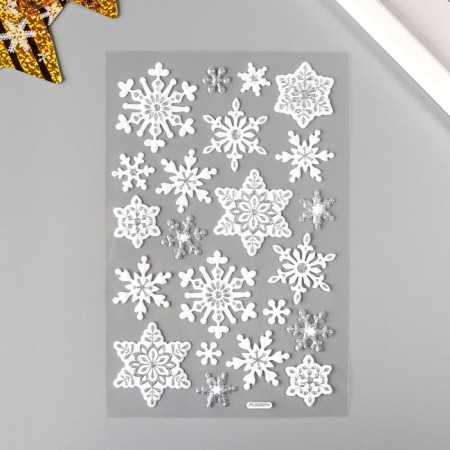 Decorative sticker Room Decor "Snowflakes Silver" 14x21 cm