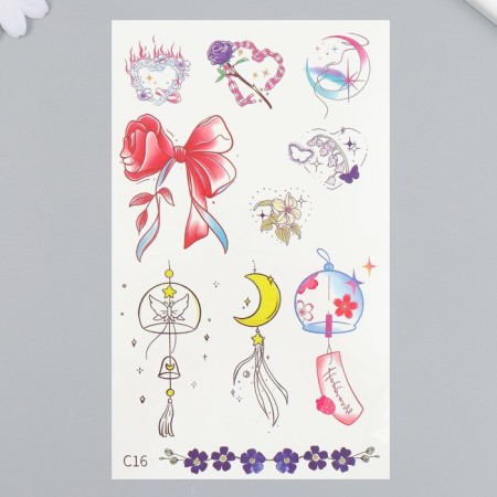 Tattoo on the body Color "Bant from the petals" 18x11 cm