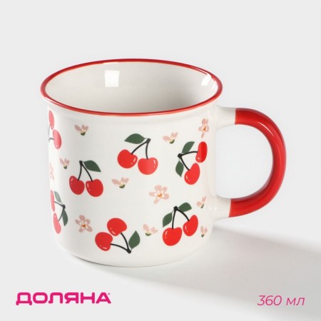 Porcelain shade mug "Cherry", 360 ml