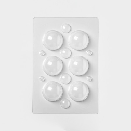 Form for chocolate and sweets plastic "spheres", 6 cm, color transparent color-2