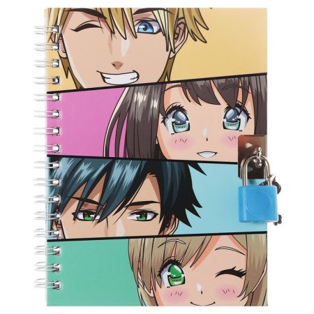 Notepad 48 sheets in a cage (11 x 15 cm) Mazari "Anime", with a lock, 70 g/m2, 4 design mix-6