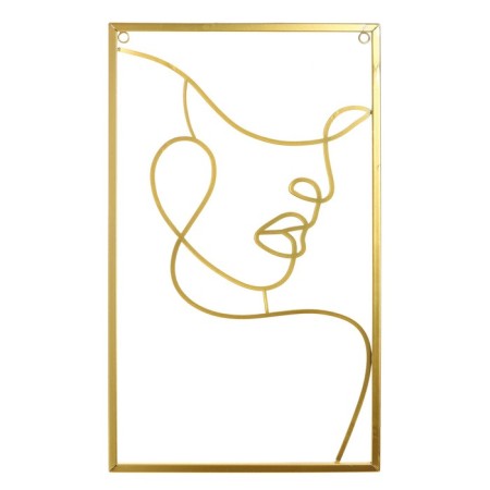 Panel Interior Metal "Girl's Profile" Gold 1x30x50 cm-1
