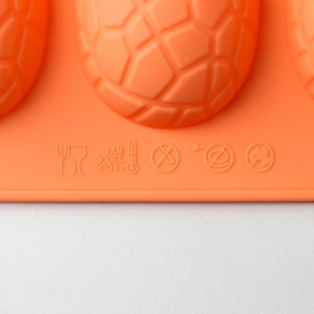 The form for baking the share "Easter. Chocolate egg ”, silicone, 9 cells, 28 × 16 × 2 cm, orange color-3