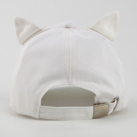 Baby cap for a girl "cat", with ears, color white rr 52-54 5-7 years-9