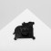 Hippo "School" icon, white-lilac color in ferrous metal