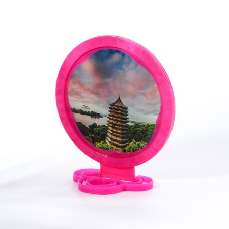 Mirror desktop, mirror surface d = 12 cm, packing 10 pcs, pink color-2