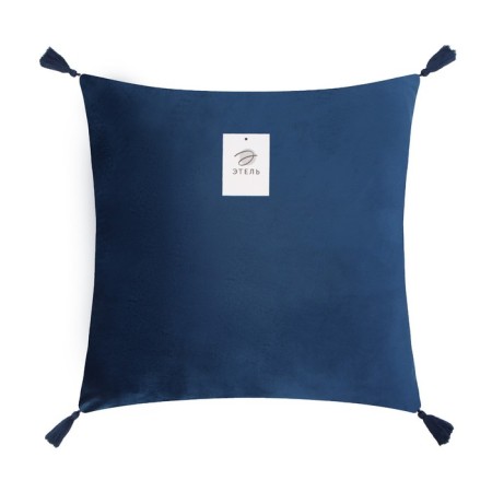 A set of decorative pillowcases Ethel with tassels, blue color, 45x45 cm - 2 pcs, polyester, velor-4