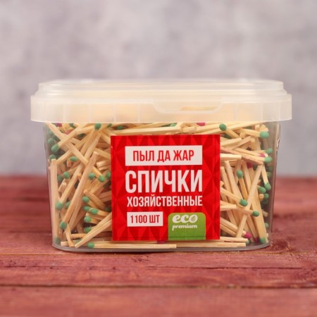 Lux matches with a full of 1100pcs. PET container FESCO MIX-1